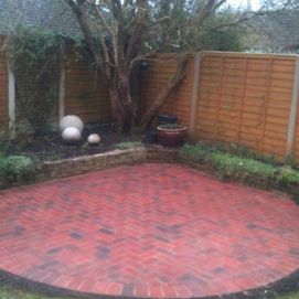 red paving stones